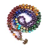 Bivei 7 Chakra 108 Mala Beads Bracelet Real