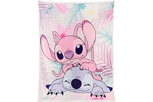 YEMNUT Kids Flannel Cute Cartoon Gift Blanket,Velvet Touch Stitch Throw Blanket for Bedroom Couch Travel,High-Definition Fade-Resistant Super Soft Cozy Plush (Stitch-02, Throw(50'' × 60''))