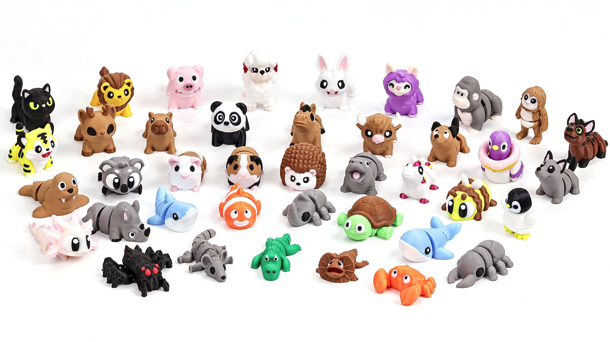 Photo 1 of ***Missing Parts*** 40 PCS 3D Printed Animal Figurines, Articulated Animal Figurines, Fidget Toys, Flexible Car Decor, Party Favor, Gifts for Girls and Boys, Office Desk Pets, Birthday Gifts, for Easter Basket Stuffers