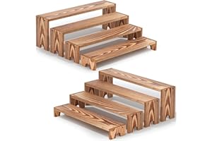 HOMEPEKITE 14 Inch Large Wooden Tiered Riser Display Stands, 2 Set Stackable Wooden Cupcake Stand Dessert Table Display Set,Tiered Shelf Organizer,Display Stands Shelf,Vendor Booth Display Items for Vendor Events