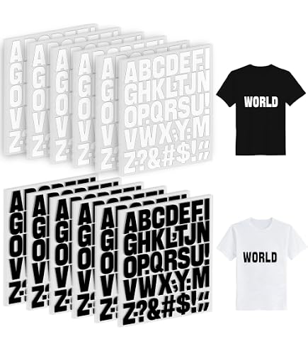 895 Pcs Iron On Letters & Numbers - 5 Sheets Of 0.8 Inch Black Heat Transfer Vinyl For T-Shirts