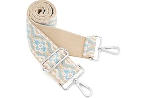 ZOOEASS Silvery Buckles Wide Shoulder Strap Adjustable Replacement Belt Crossbody Canvas Bag Handbag