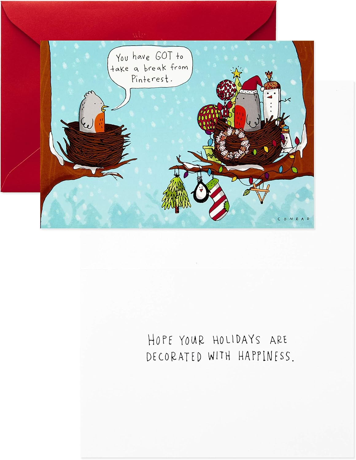 Hallmark Shoebox Funny Boxed Christmas Cards Assortment, Cartoons (4 Designs, 24 Christmas Cards with Envelopes) : Office Products