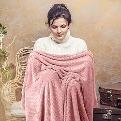 Newwiee 4 Pcs Flanne Fleece Throw Blanket for Bed