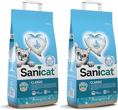 Sanicat Classic Marseille Soap Scented Cat Litter 10L Pack of 2