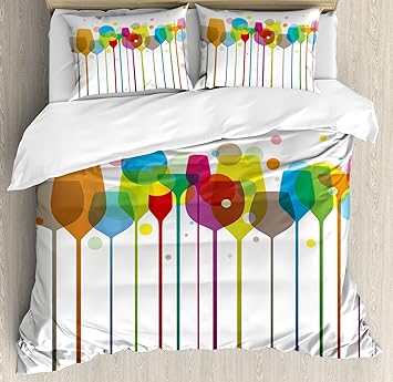 Amazon.com: Winery Duvet Cover Set King Size by Ambene, Colorful ...