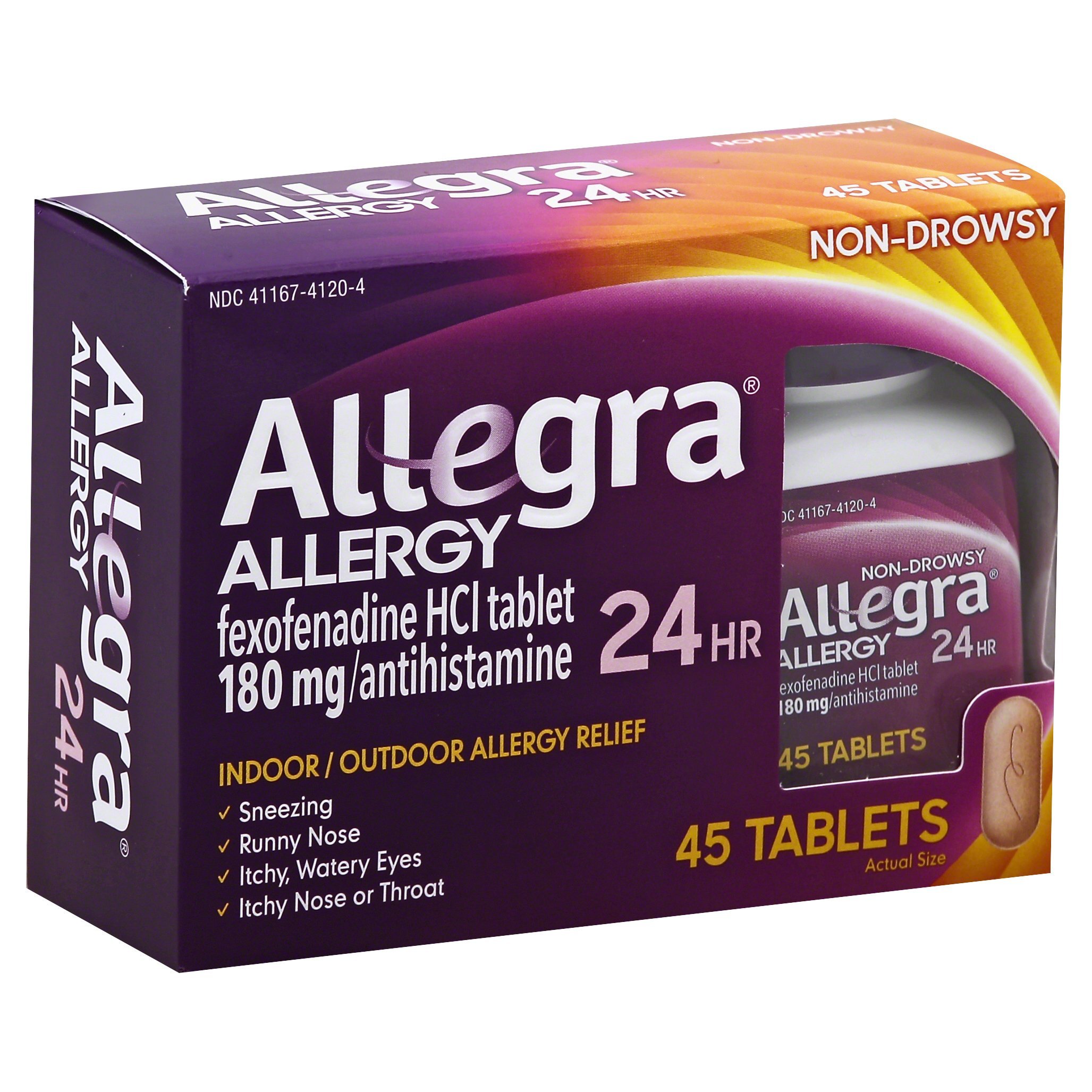 Allegra 24 Hour Allergy Relief, 45 ct, LongLasting FastActing