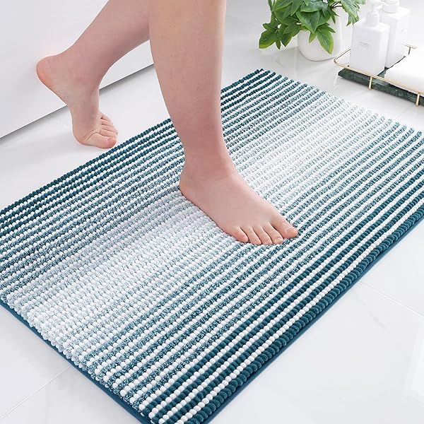 COLORXY CHENILLE BATHROOM RUGS, EXTRA SOFT AND ABSORBENT...