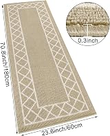 SHACOS Runner Rug 60 x 180 cm Non Slip Hallway Beige 100% Polypropylene view 2