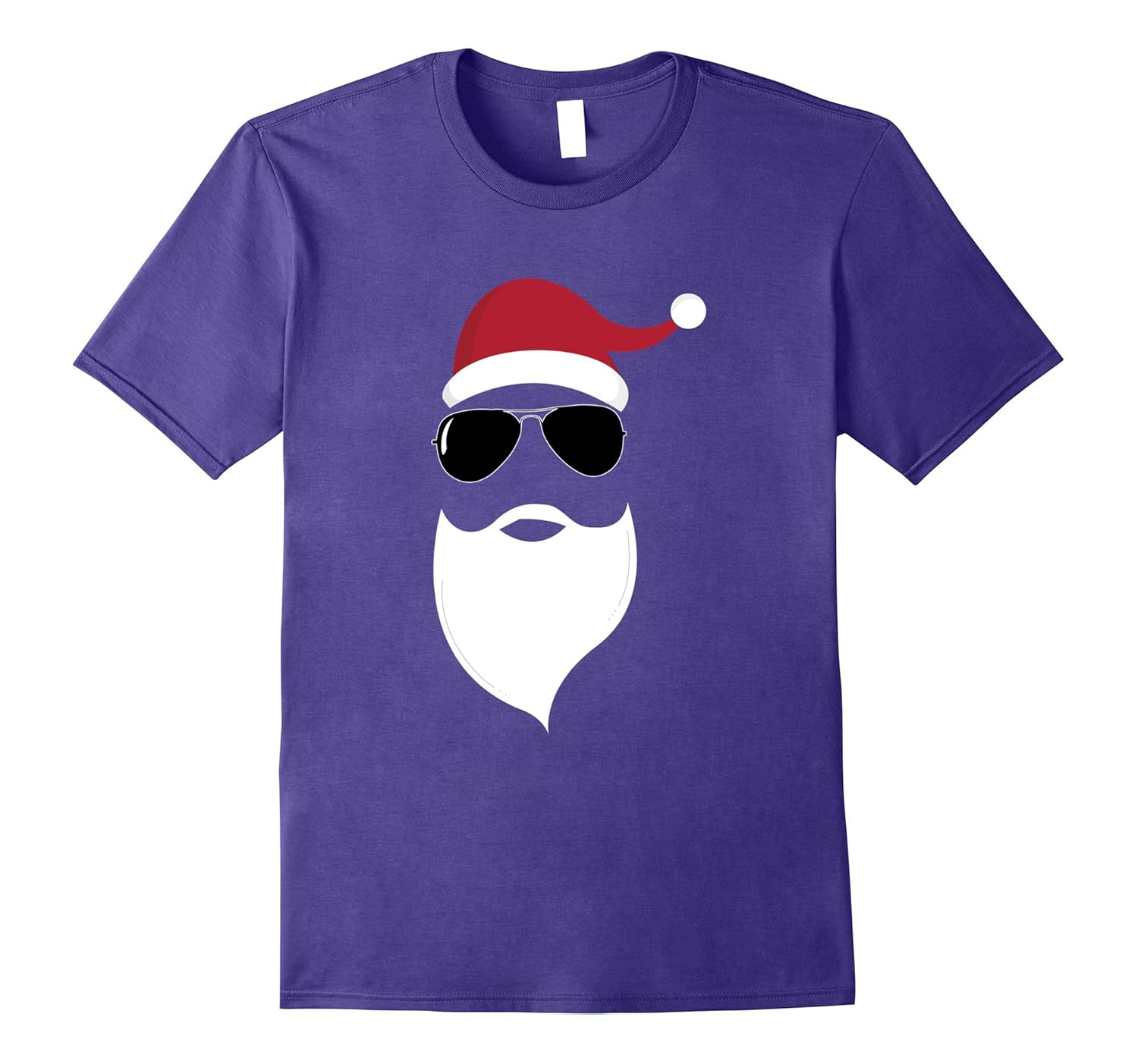 Santa Claus Beard Hat Aviator Sunglasses Christmas T Shirt-ANZ