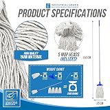 TDBS Kentucky Mop Set Blue Industrial Cotton Mop Heads Aluminium Handle view 3