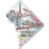 Reflective Metallic Washington, D.C. Souvenir Magnet, 2.5-Inch Collectible