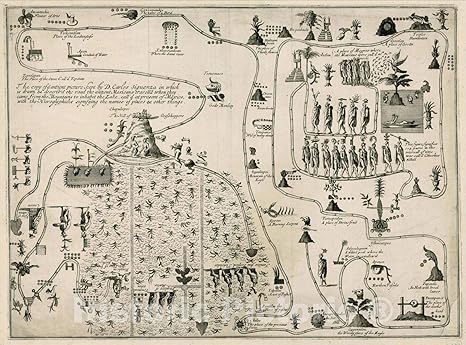 Amazon Com Historic Map The Antient Mexians Travell D When Them Came From The Mountains To Inhabit The Lake 1704 Vintage Wall Art 59in X 44in Posters Prints