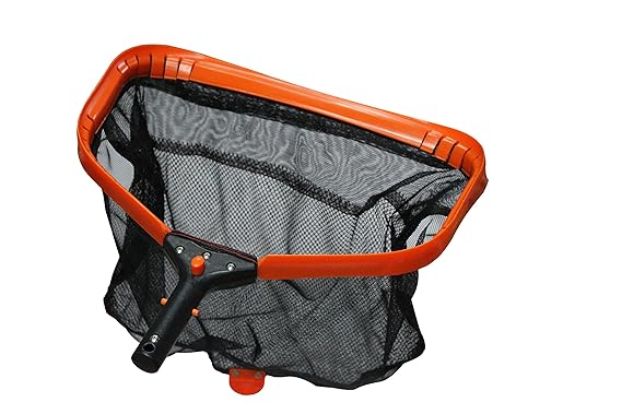 well2wellness® Poolkescher Bodenkescher / Tiefenkescher 'DeLuxe BIG' mit großer Aufnahmelippe, Flexrahmen und extra großem Ne