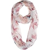 VIVIAN & VINCENT Fall Winter Soft Lightweight Polygon Flower Sheer Infinity Scarf for Women