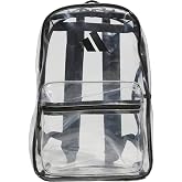 adidas Clear Backpack Stadium Bag 26L | Padded Laptop Sleeve, Multiple Organizer Pockets, Durable Build, Clear TPU Build, Padded Carry, School Gym &amp; Travel Ready