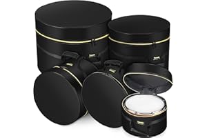 5-Piece Drum Case Set - Padded Drum Bags for 22" Kick, 12"/13"/16" Toms & 14" Snare Lightweight drum carrying cases for drumm