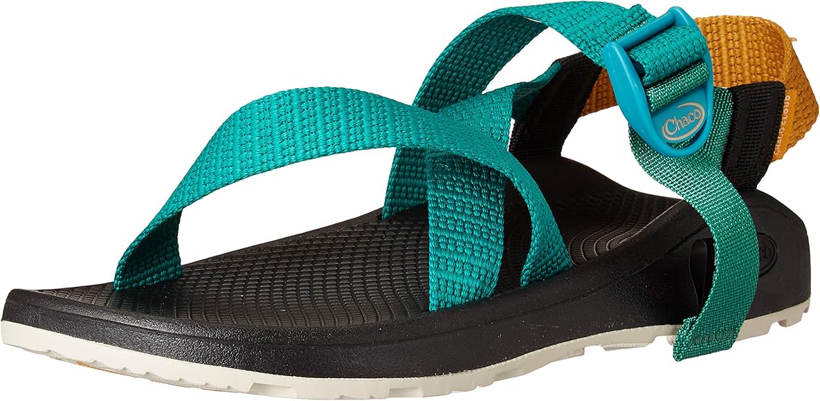blue and green chacos