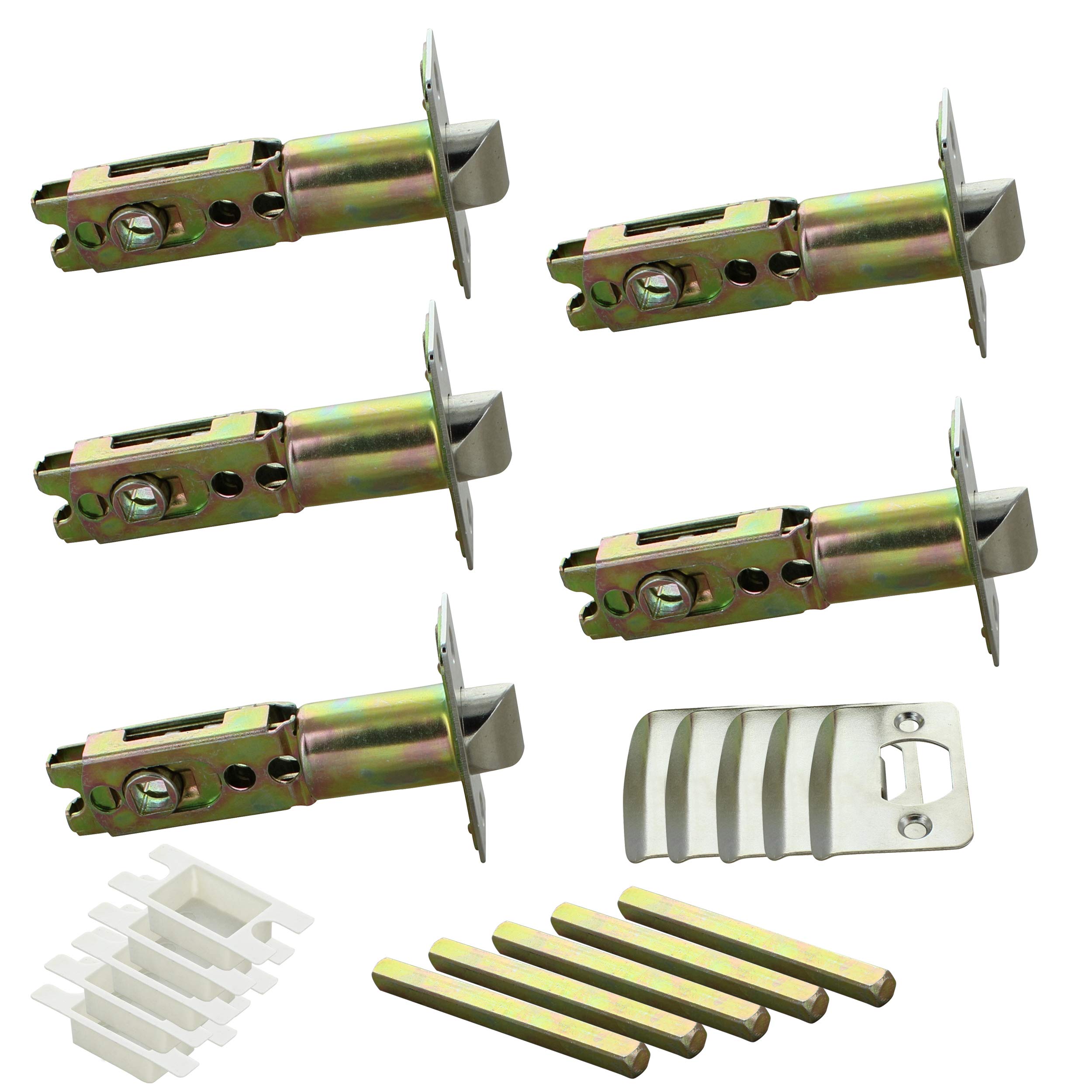 G Decor Pack of 5 x Adjustable Tubular Latch 60 to 70mm Mortice Door Latch