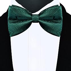 GUSLESON Dark Green Mens Vest Tie and Bow Tie Set