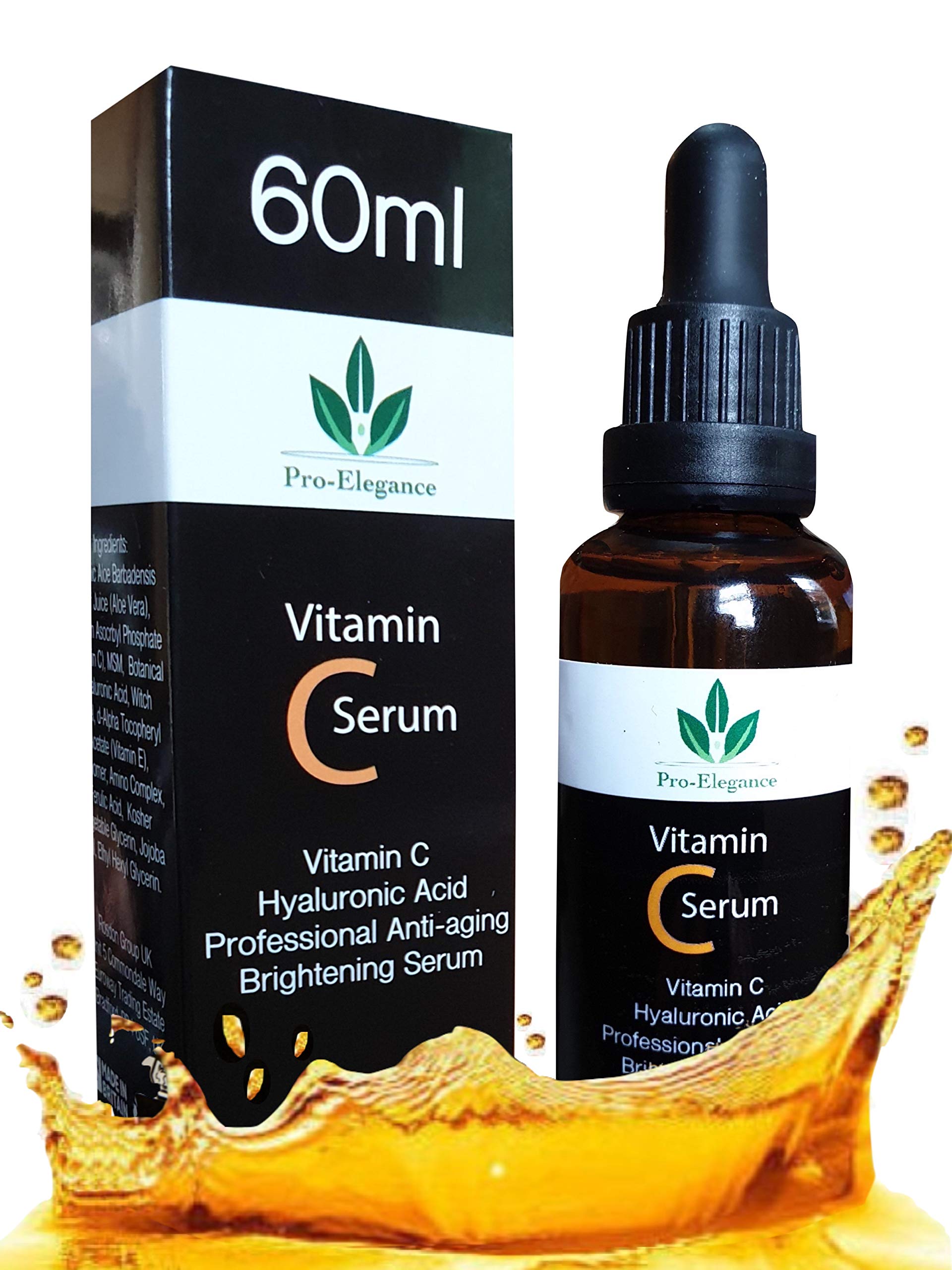 Vitamin C Serum for Face & under eyes 20% 60ml with Hyaluronic Acid Liposome Vitamin E for Anti wrinkle Anti ageing Dark Circles Fine Lines Acne Sun damaged Skin