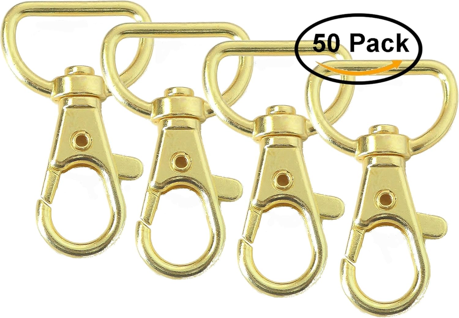 Crafts 50Pcs Gold Column Barrel Swivel Screw Clasps for Necklace