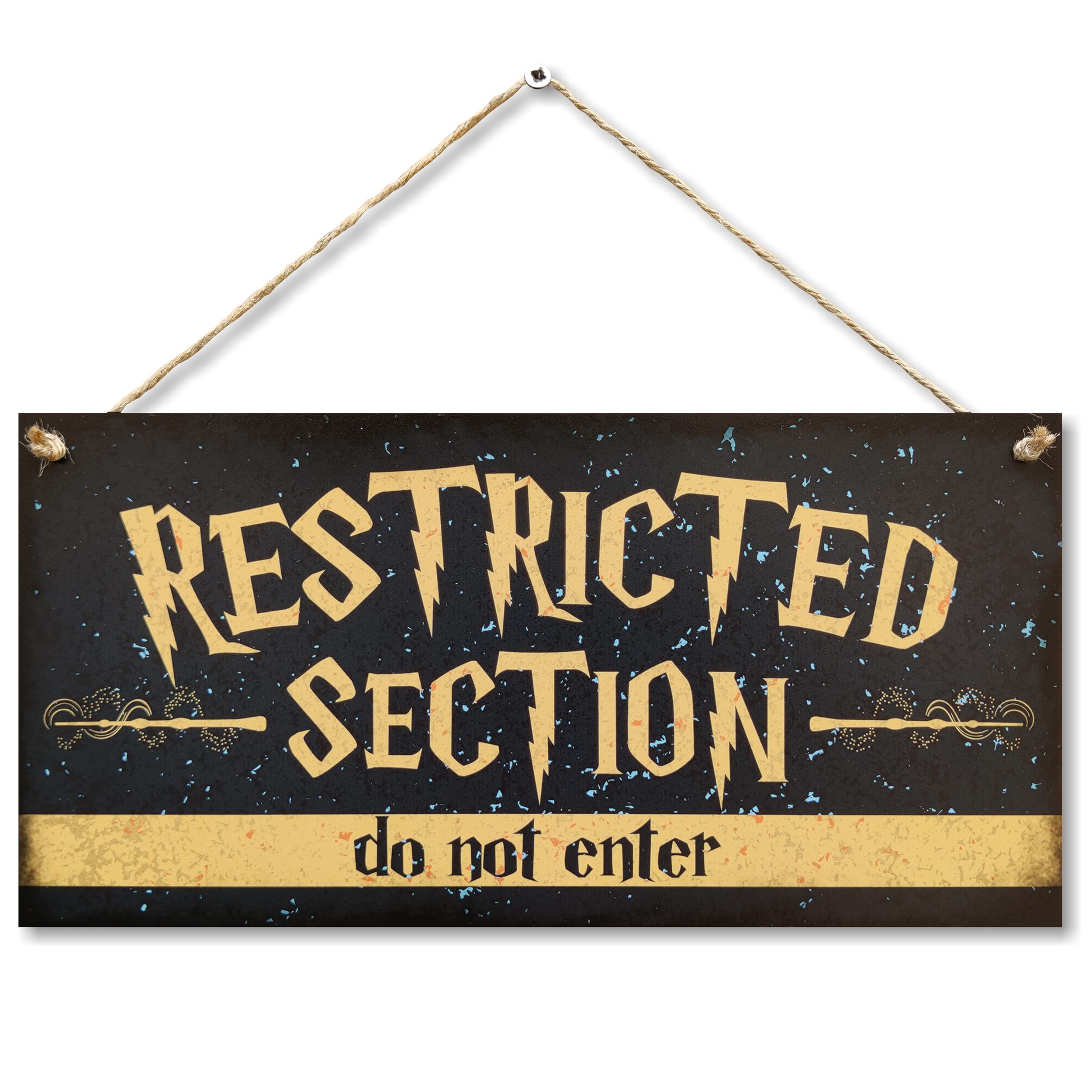 CARISPIBET Restricted Section | Fun Home Decorative Signs - Novelty Decorative Plaques - Welcome Signs - 6" x 12"