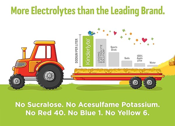KINDERLYTE | NATURAL PEDIATRIC ELECTROLYTE SOLUTION | DOCTOR-FORMULATED FOR RAPID REHYDRATION | NO ARTIFICIAL SWEETENERS, COLORS OR FLAVORS | KID-FRIENDLY TASTE | 1-PACK | FRUIT PUNCH