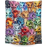 Dragon Blanket Gifts - 40x50 Inches Cute Throw Blanket for Kids, Boys & Girls - Colorful Soft Fuzzy Blankets for Couch, Sofa & Bed