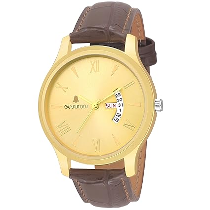 Quartz Movement Analogue Golden Dial Boys Watch 1137GB