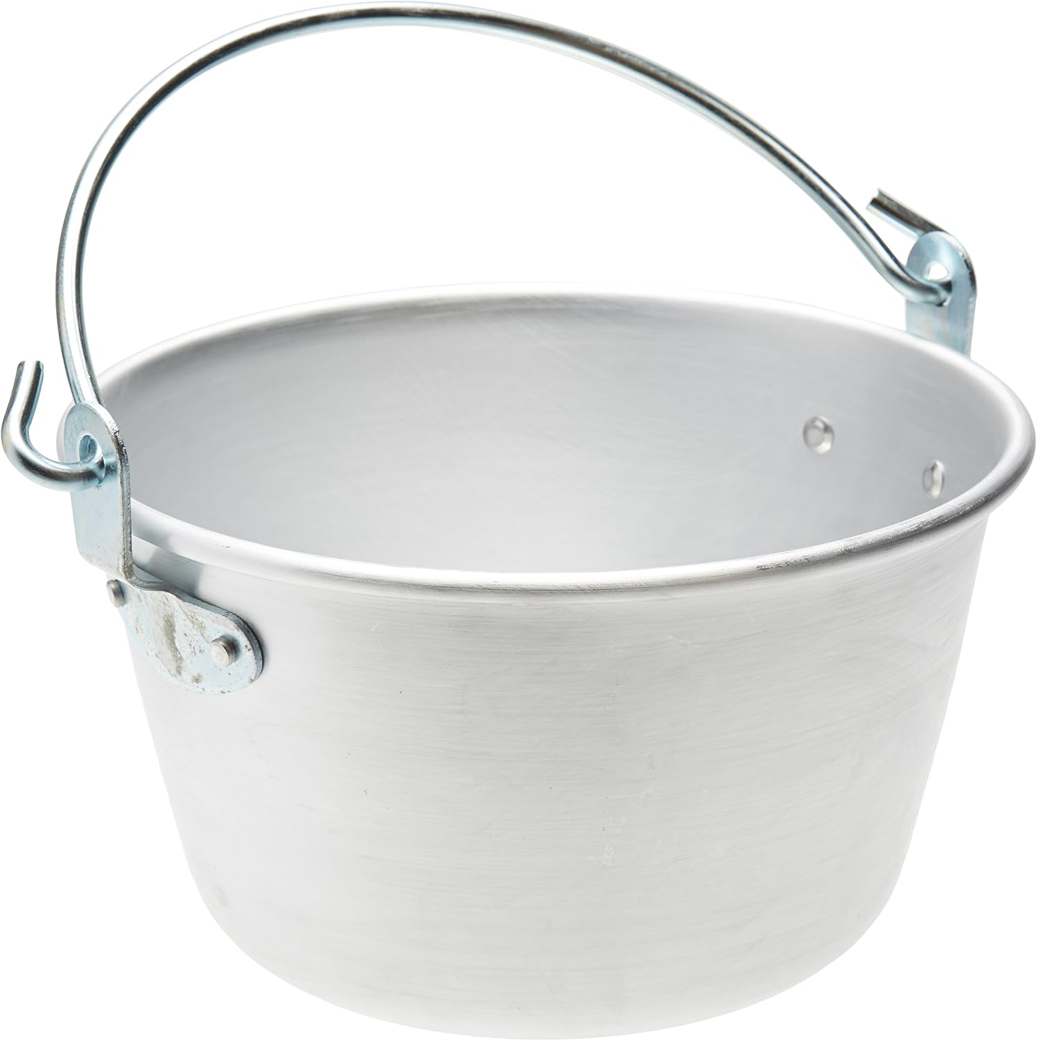 Pentole Agnelli Family Cooking Aluminium Polenta Pot With Bowed Handle And Rim, Diameter 26 Cm, Silver