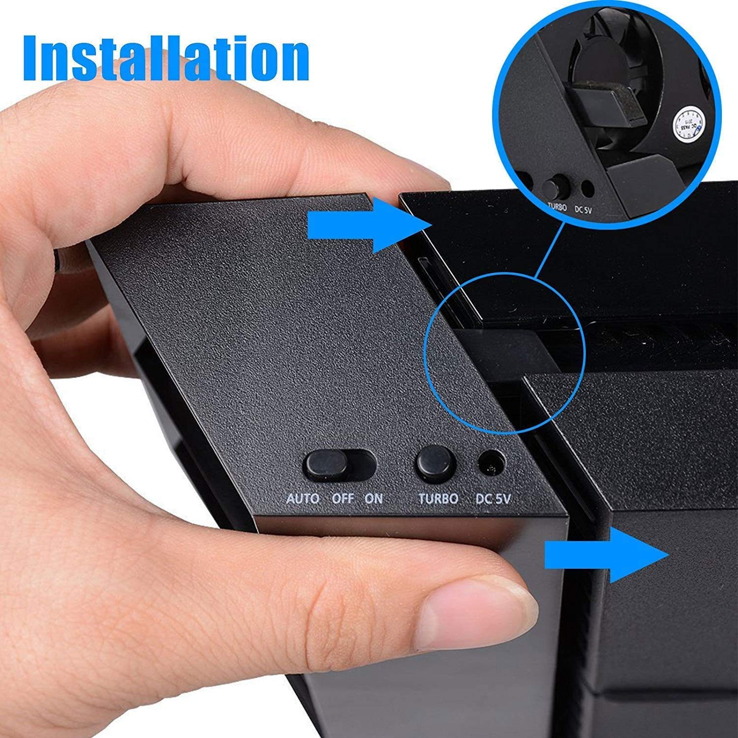 Linkhood Cooling Fan for PS4, USB External Cooler 5 Fan Turbo Temperature Control Cooling Fans for Sony PlayStation 4 Gaming Console (for PS4 ONLY)