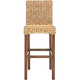Safavieh Home Tobie Honey Brown Wash Rattan 30-inch Bar Stool