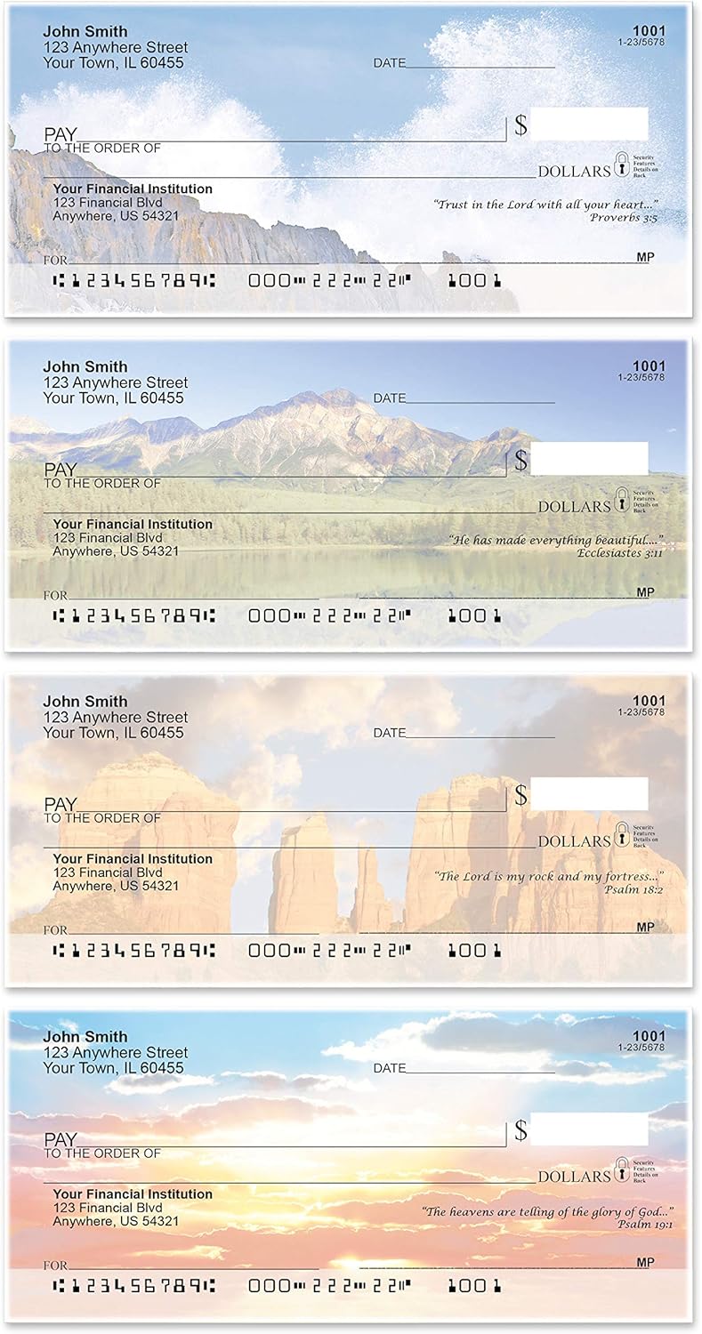 God's Blessings Top Tear Value Priced Personal Checks (4 Boxes of Duplicates, Qty. 400) : Office Products