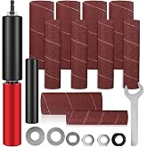 Abizarch Drum Sander Set Portable Rubber Sanding Drum Hand-Held Spindle Sanding Drum with 120 Grit Sandpaper Drum Sanding Sleeves Power Drill Driven Drum Sander for Wood Metal Plastic