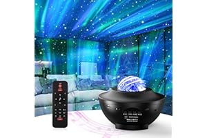 Star Projector Night Light, AMORNO Northern Lights Aurora Projector Space Galaxy Light with Bluetooth Speaker & Remote Contro