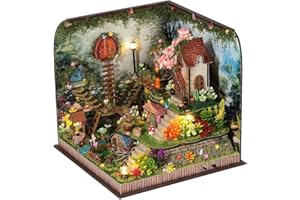 Miniature House | Handmade Fairy House,Building Kit for Library Classroom Bookshelf Display Teens Adults Holiday Home Booksto