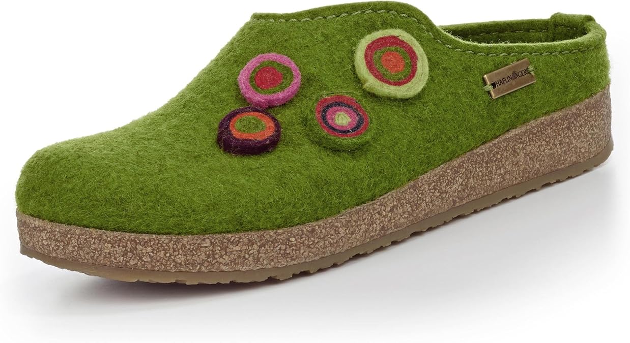 HAFLINGER LowTop Slippers, Grizzly Kanon Unisex Adults’, Green, 3 UK