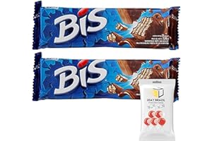 Bis Wafers Lacta Wafer Rechado Wafer 140g (4.9oz) Pack Of 2 Bundle With 2DAY BRAZIL Fruit Disc Candy