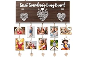 MAYICIVO Great Grandma's Brag Board Mothers Day Gifts Great Grandma Gifts Picture Frame, Birthday Gifts for Great Grandma from Grandchildren, Best Great Grandma Nana Photo Holder Hanging Photo Display Frame