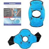 Brookstone Knee Ice Pack Wrap with Silica Beads - Hot &amp; Cold Therapy for Pain Relief - Reusable Ice Packs for Knees for Swelling, Injuries &amp; Post-Surgery Recovery, Ideal Mothers Day Gift, Azure Blue