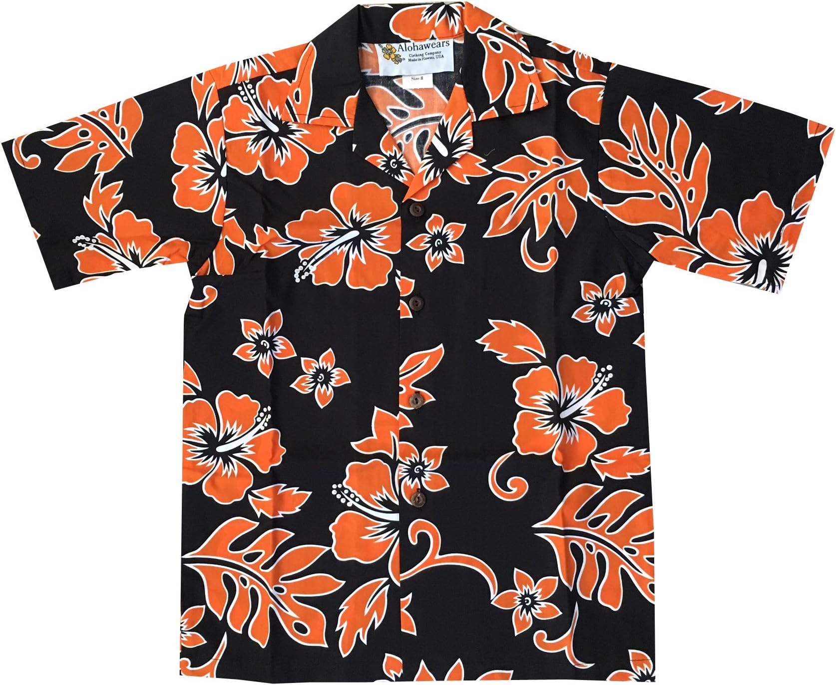 Made in Hawaii ! Boy's Classic Hibiscus Christmas Wedding Luau Cruise Hawaiian Aloha Shirt
