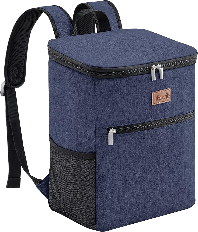 Lifewit 21L Soft Cooler Backpack with Hard Liner Dark Blue 30 Cans