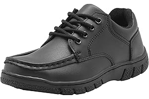 Apakowa Boys Oxford School Uniform Loafer Shoes Adjustable Strap Comfort Dress Shoes (Toddler/Little Kid/Big Kid)