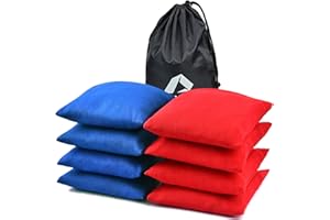 ApudArmis All Weather Cornhole Bean Bags, Set of 8 Weather Resistant Cornhole Bags for Cornhole Toss Games (Includes Carry Bag)