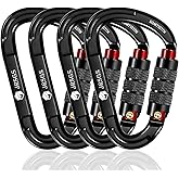 JRSGS Locking Carabiner Clips with Lock Mark Rock Climbing Carabiner Heavy Duty Carabiners Equipment Large Size Carabiner for Climbing, Rappelling,Hunting, Aerial Work