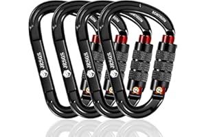 JRSGS Locking Carabiner Clips with Lock Mark Rock Climbing Carabiner Heavy Duty Carabiners Equipment Large Size Carabiner for Climbing, Rappelling,Hunting, Aerial Work