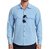 Mens 571 Performance Fishing Shirts Long Sleeve UPF 50+ Sun Protection Quick Dry Cooling Hiking Travel Button Down Shirt