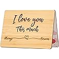 Pandasch Valentines Cards, Wood Anniversary Card, Romantic Birthday Card for Husband Wife, I Love You This Much Anniversary Cards for Boyfriend Girlfriend Her Him, Best Wedding Anniversary Card Gifts