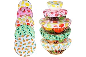 10 Pieces 5 Size Bowl Covers Reusable Elastic Food Storage Cover Stretchy Fabric Cloth Bowl Covers Dish Covers Dough Covers f